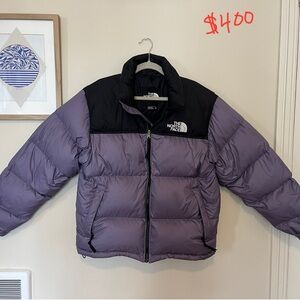 The North Face Black and Purple Puffer Jacket
